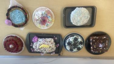 Completed cakes for the baking contest