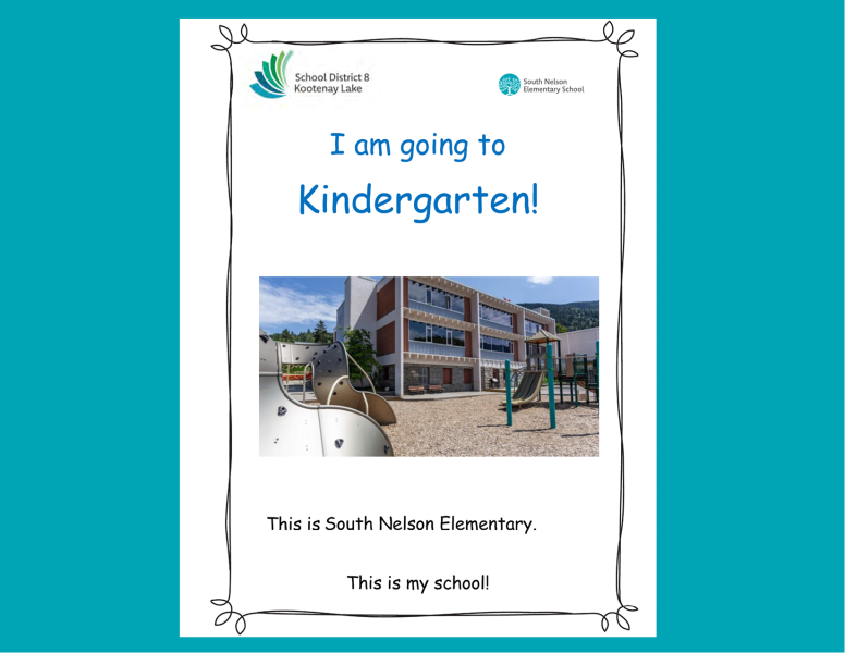 A graphic showing the first page of a social story about kindergarten