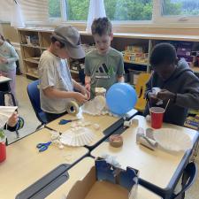 Students making their contraption